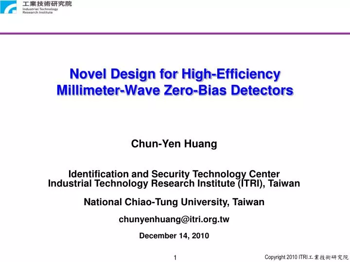 novel design for high efficiency millimeter wave zero bias detectors