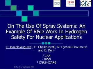 Spray systems in French PWR