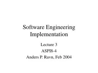 Software Engineering Implementation
