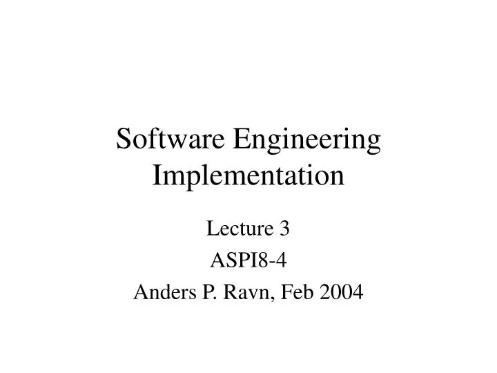 software engineering implementation