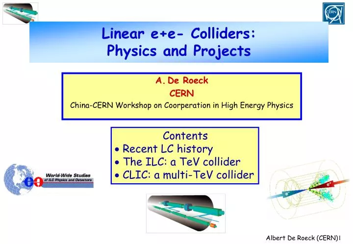 linear e e colliders physics and projects