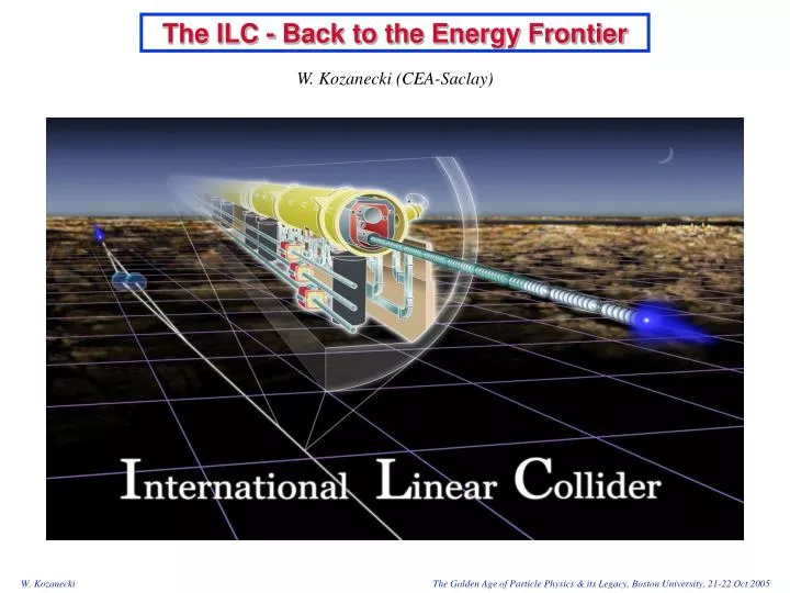 the ilc back to the energy frontier