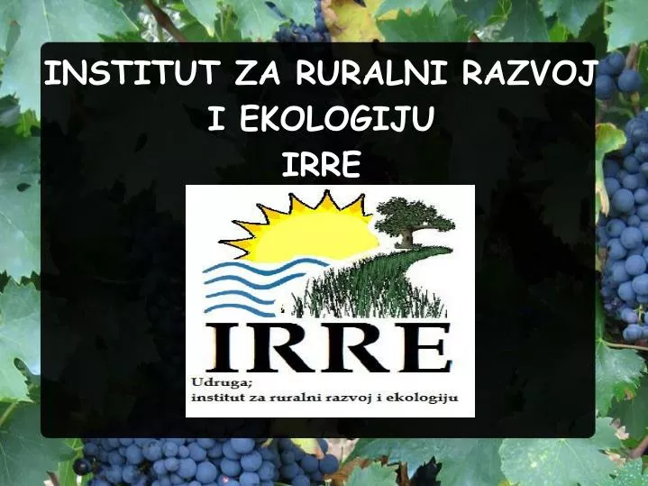 institut za ruralni razvoj i ekologiju irre