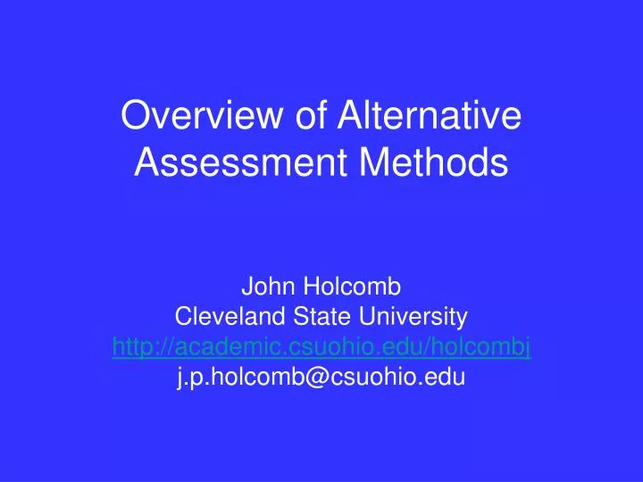 overview of alternative assessment methods