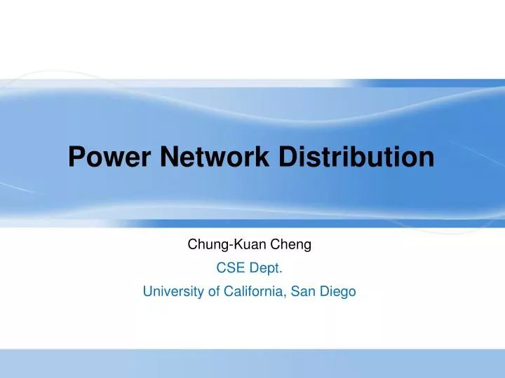 power network distribution