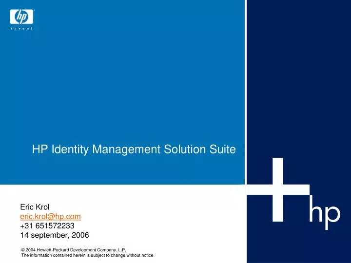 hp identity management solution suite