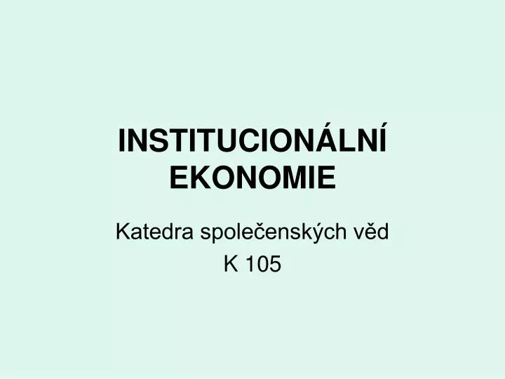 institucion ln ekonomie