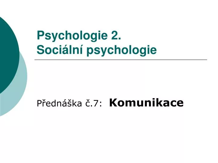psychologie 2 soci ln psychologie