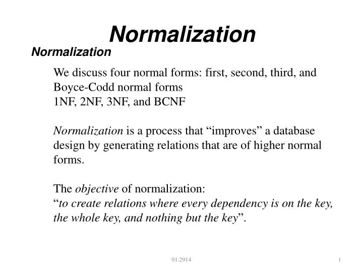 normalization