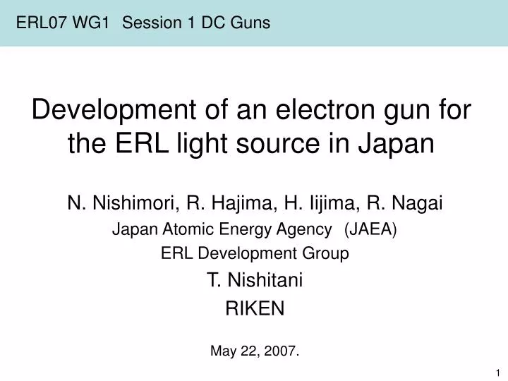development of an electron gun for the erl light source in japan