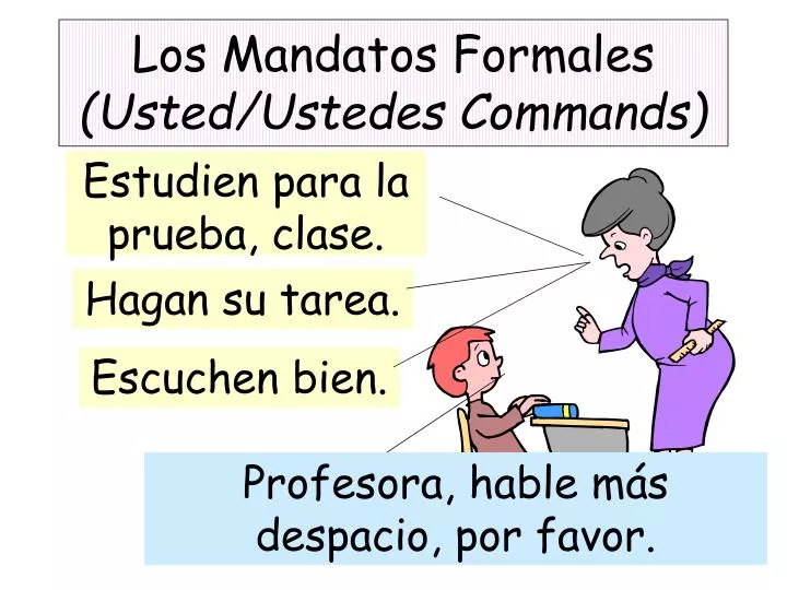 los mandatos formales usted ustedes commands