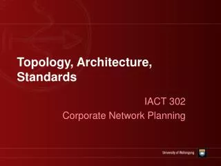 Topology, Architecture, Standards