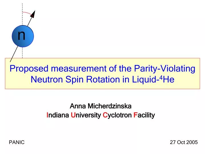 proposed measurement of the parity violating neutron spin rotation in liquid 4 he
