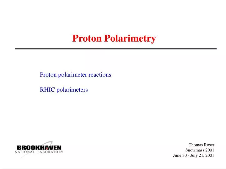 proton polarimetry