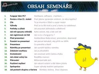 obsah semin e