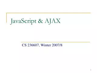 JavaScript &amp; AJAX