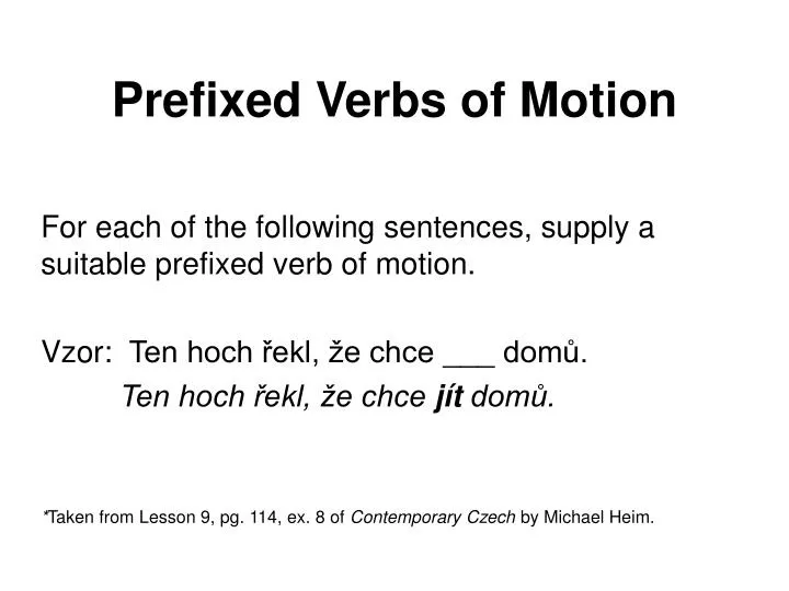 prefixed verbs of motion