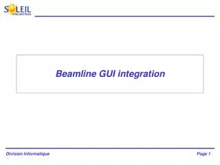 Beamline GUI integration