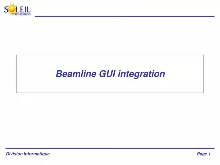 beamline gui integration