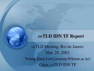 ccTLD IDN TF Report