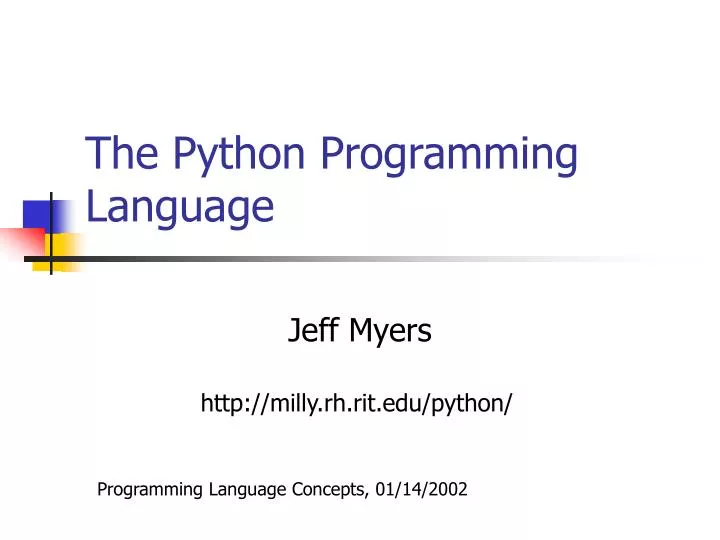 the python programming language