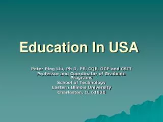 Education In USA