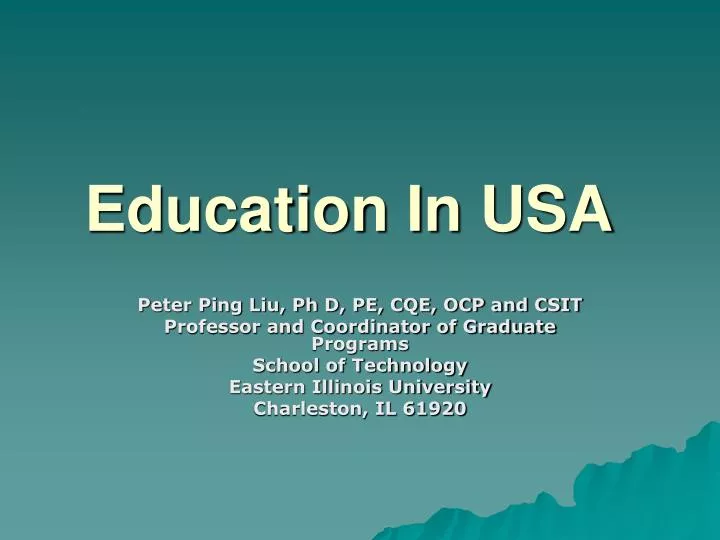 education in usa