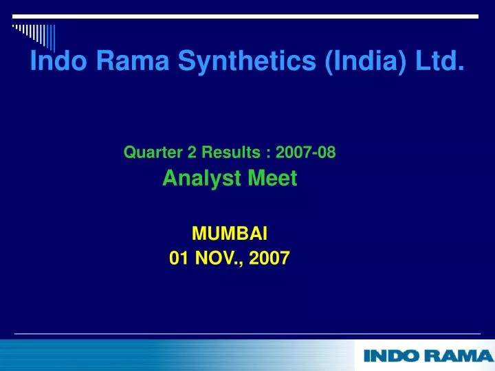 indo rama synthetics india ltd