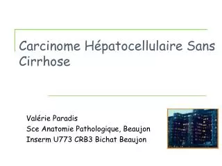 carcinome h patocellulaire sans cirrhose