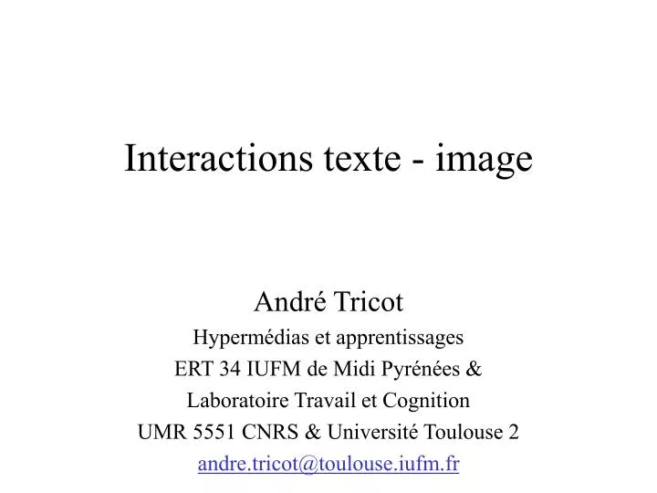 interactions texte image