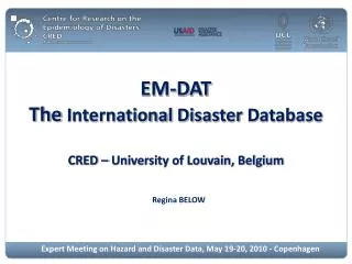 EM-DAT The International Disaster Database
