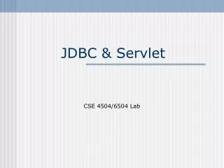 JDBC &amp; Servlet