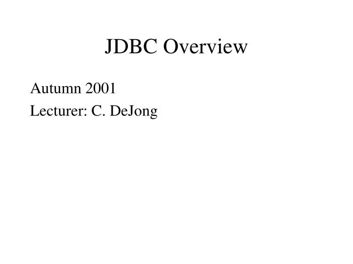 jdbc overview