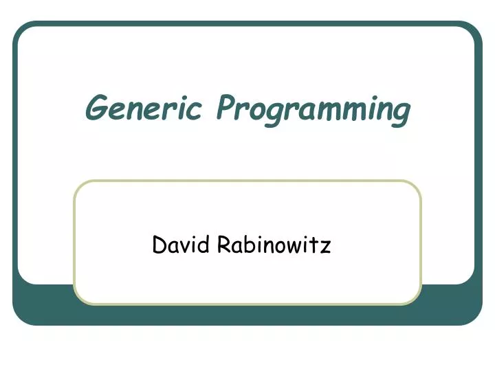 generic programming