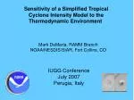 Sensitivity of a Simplified Tropical Cyclone Intensity Model to the Thermodynamic Environment - slide 1