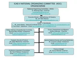 ICAS-V NATIONAL ORGANIZING COMMITTEE (NOC) ORGANOGRAM