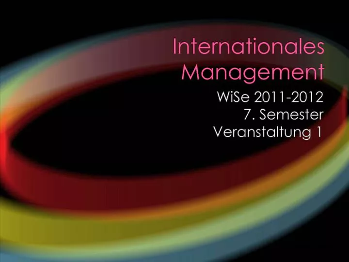 internationales management