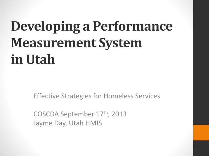 developing a performance measurement system in utah