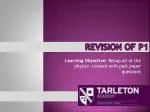 Revision of P1 - slide 1