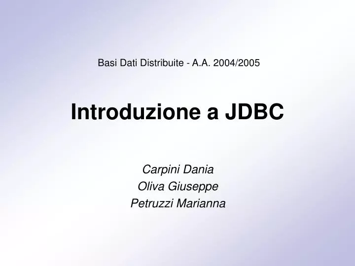 introduzione a jdbc
