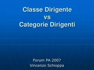 classe dirigente vs categorie dirigenti