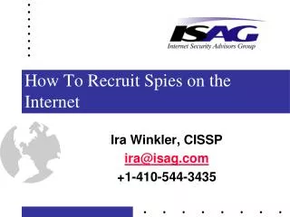 How To Recruit Spies on the Internet