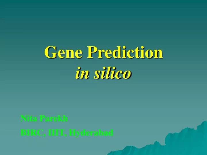 gene prediction in silico