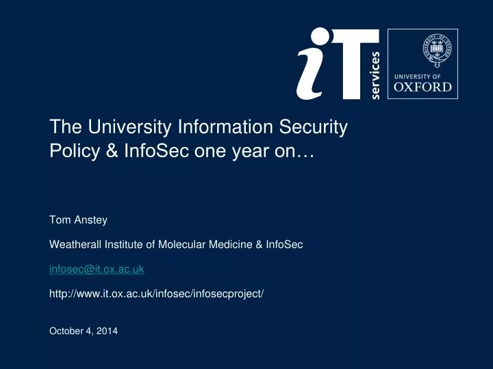 the university information security policy infosec one year on