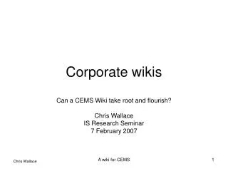 Corporate wikis