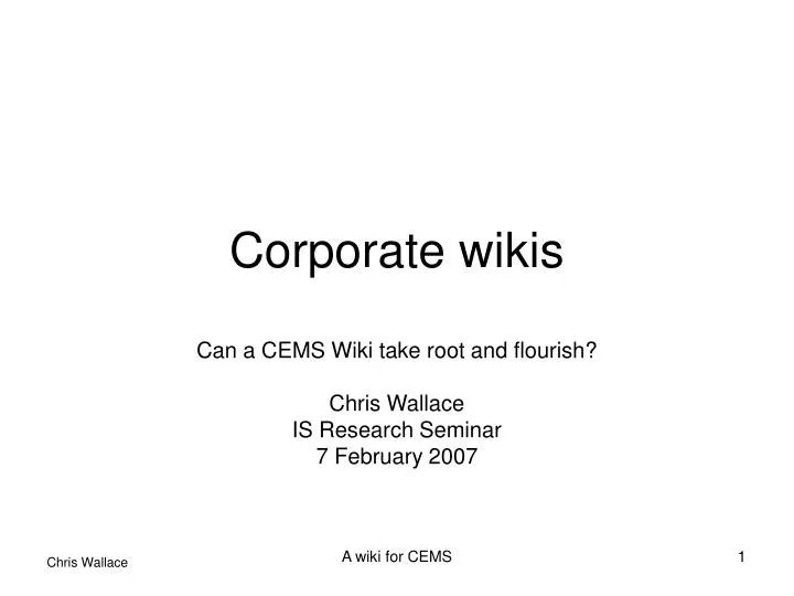 corporate wikis