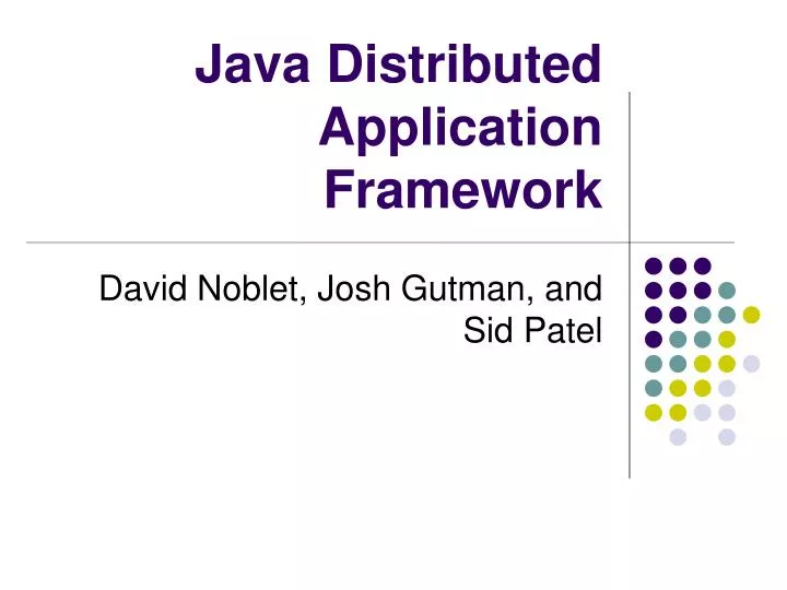 java distributed application framework