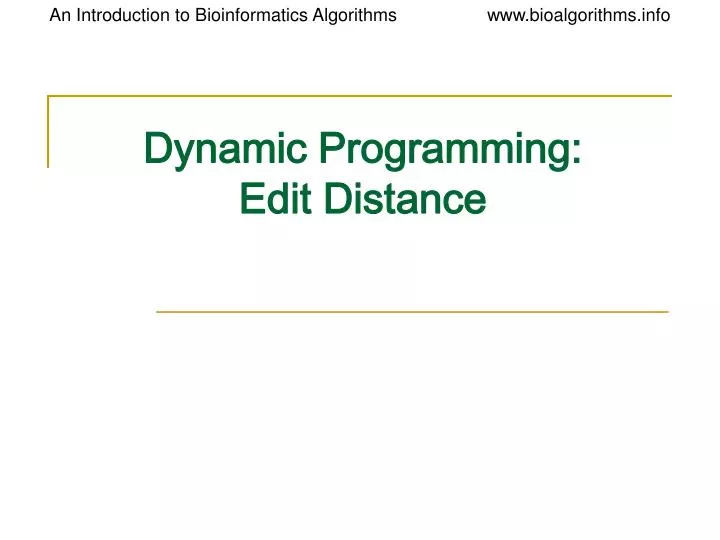 dynamic programming edit distance