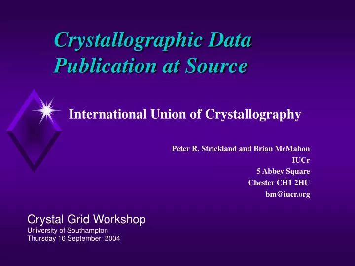 crystallographic data publication at source