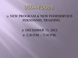 USDA FOODS